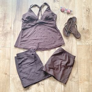 3 pc set tankini Motherhood Maternity Brown L 12